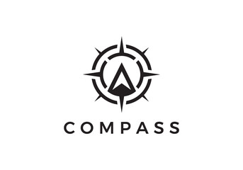 compass north simple modern logo design template	
