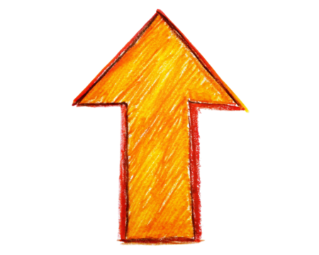 Eye-Catching Hand-Drawn Red Arrow Up Line: A Versatile Graphic Element