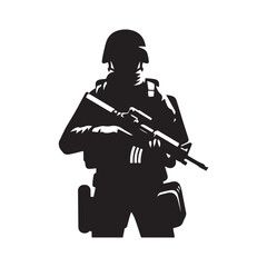 simple Flat design soldier silhouette