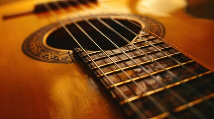 Obraz premium Acoustic Guitar Close-up