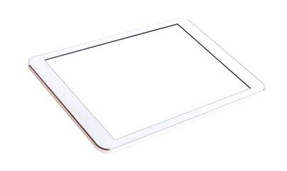 Modern tablet displaying for mockup concept isolate on transparent background, cutout, png