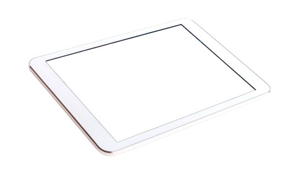 Modern tablet displaying for mockup concept isolate on transparent background, cutout, png