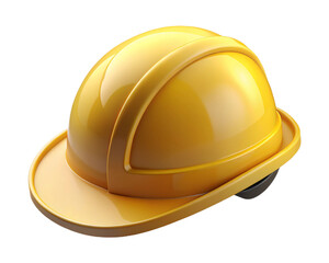 Fototapeta premium Realistic Yellow Hard Hat on Clear Background: Essential for Workplace Safety Visuals
