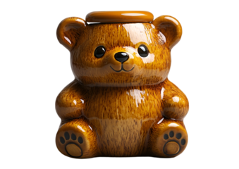 a brown bear shaped ceramic object. 