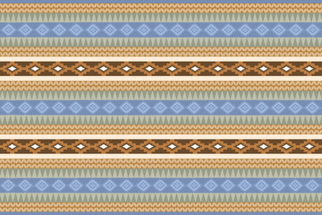 Navajo tribal vector seamless pattern. Native American ornament. Ethnic South Western decor style. Ikat Boho geometric ornament. Vector seamless pattern. Mexican blanket, rug. Woven carpet