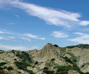 The beautiful countryside of Matera in Basilicata characterized by the particular conformation that...