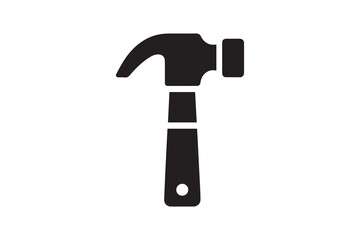 Isolated common hammer flat vector icon. Hammer vector silhouette icon