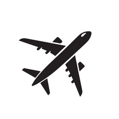 Airplane silhouette vector. Plane logo, icon. Plane vector design isolated on white background.