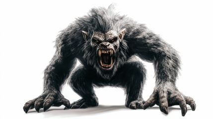 A large, furry, and menacing looking monster with a mouth full of sharp teeth