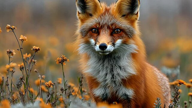 a fox in the forest footage