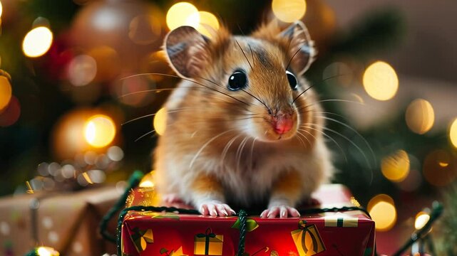Chris the cute hamster explores a colorful maze in a cozy room during playtime