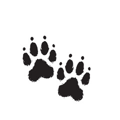 Paw print vector silhouette. Paw print logo, icon. Cat footprint vector design. paw print vector isolated on white background.