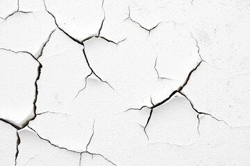 Fototapeta premium Detailed view of cracked white surface or PNG showcasing weathered texture