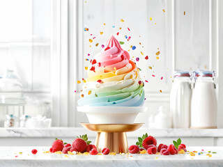 fun colorful sundae