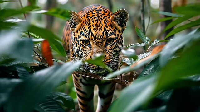 a leopard in the jungle footage