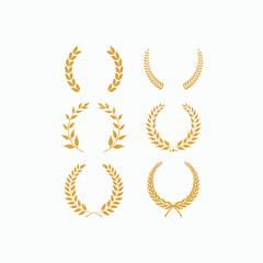 gold laurel wreath award set 