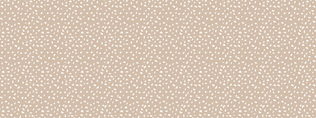 Neutrals color art doodle abstract seamless pattern. Beige endless geometric polka dot print. Trendy neutral colors aesthetic seeds backdrop. Muted light brown texture for packing, fabric, branding