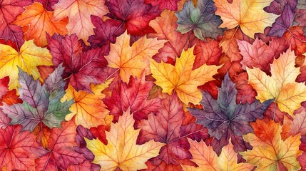 Fototapeta premium Dark autumn leaf pattern, fall foliage background design