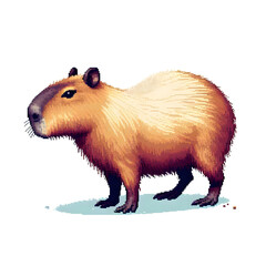 Fototapeta premium 카피바라, 픽셀아트 (Capybara, pixel art)