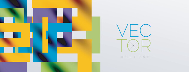 Colorful squares, lines minimal abstract background. Vector Illustration For Wallpaper, Banner, Background, Card, Book Illustration, landing page