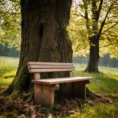 wooden bench in the park