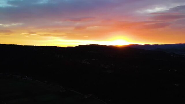 Bellissimo tramonto sui colli Berici ripreso con il Drone