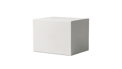 Fototapeta premium A plain white cardboard box ideal for packaging needs, transparent background