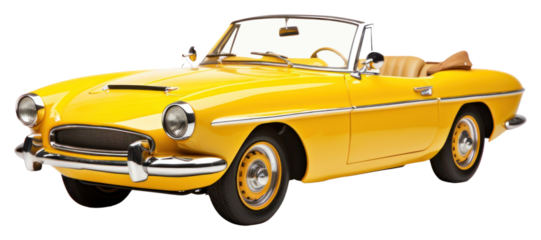 PNG Vintage yellow convertible car