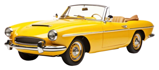 Fotobehang Oldtimers PNG Vintage yellow convertible car  © Rawpixel.com