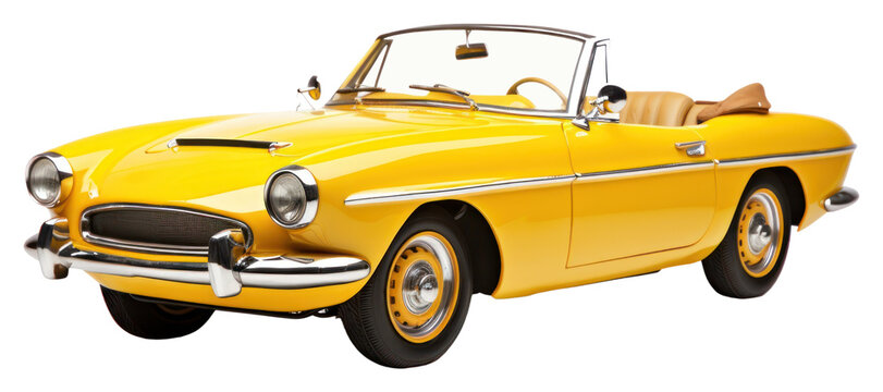 Fototapeta PNG Vintage yellow convertible car