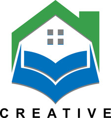 Home book design logo template illustration