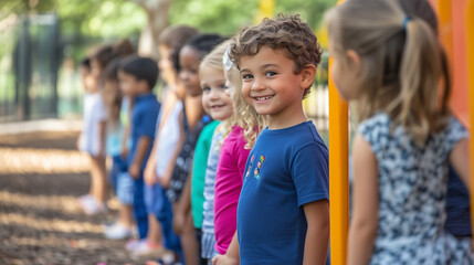 Fototapeta premium group of students, kindergarten 