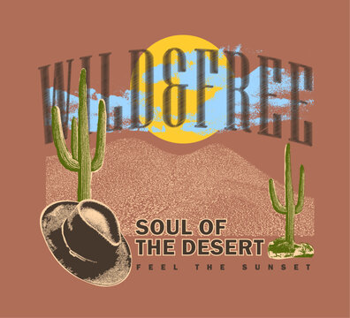 cow girl retro art Arizona desert vibes t-shirt, Desert safari Adventure truism, Arizona vintage desert print artwork, western vibes t-shirt design, grunge texture mountain ,