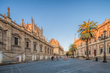 Fototapeta premium Seville, Spain, Sep 30 2009, Discovering Seville Cathedral and Archivo De Indias