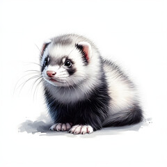 Fototapeta premium 페럿, 수채화 (Ferret, water colour)