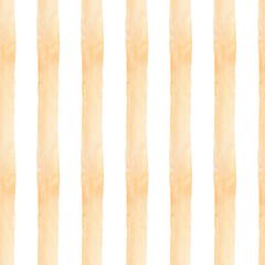 Gold stripes background watercolor. Seamless hand drawn pattern for fabric texture, wallpaper, bed linen, kitchen textile prints