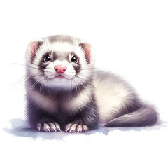 페럿, 수채화 (Ferret, water colour)