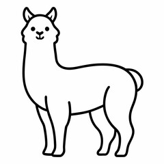 Alpaca line art vector illustration