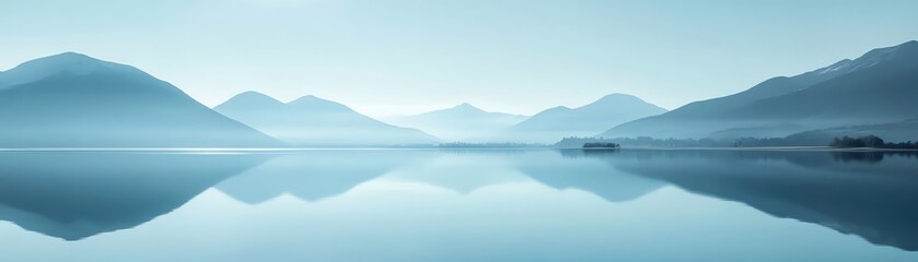 Tranquil mountain reflection in a still lake.