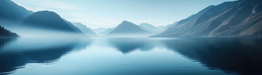 Tranquil mountain reflection in a still lake.