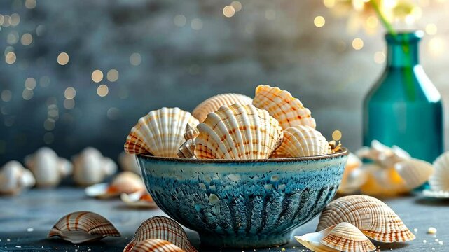 Creative ways to use sea shells as unique dishes for serving seafood in a coastal kitchen