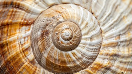 Obraz premium Abstract art piece featuring a nautilus shell, with a focus on its fibonacci spiral. The shell's natural beauty is a stunning focal point in this art piece.