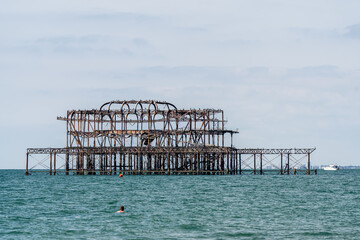 The remains of the old pier in Brighton