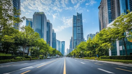 street view of modern city