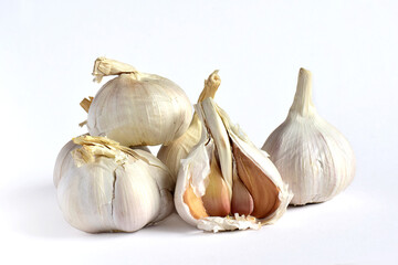Garlic on a white background
