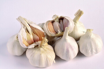 Garlic on a white background