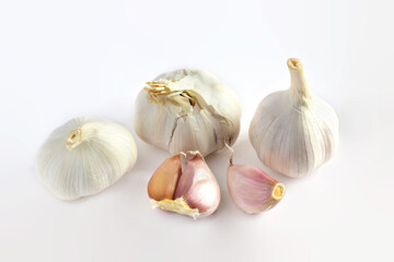 Garlic on a white background
