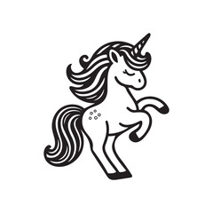 unicorn silhouette, unicorn vector, printed vector