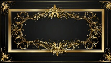 art deco invitation card with elegant patterns