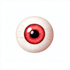 A single cute Halloween spooky garnish of candy eyeballs, watercolor illustration, clipart, isolated on pure white background
